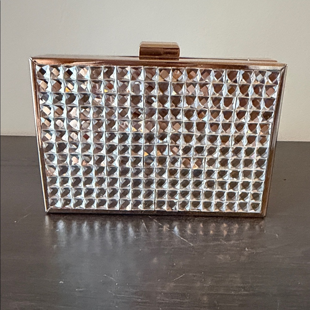 Glamorous Silver and Gold Studded Clutch